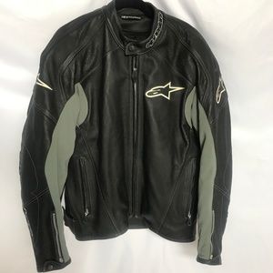 AlpineStars Motorcycle Jacket Leather Size 48